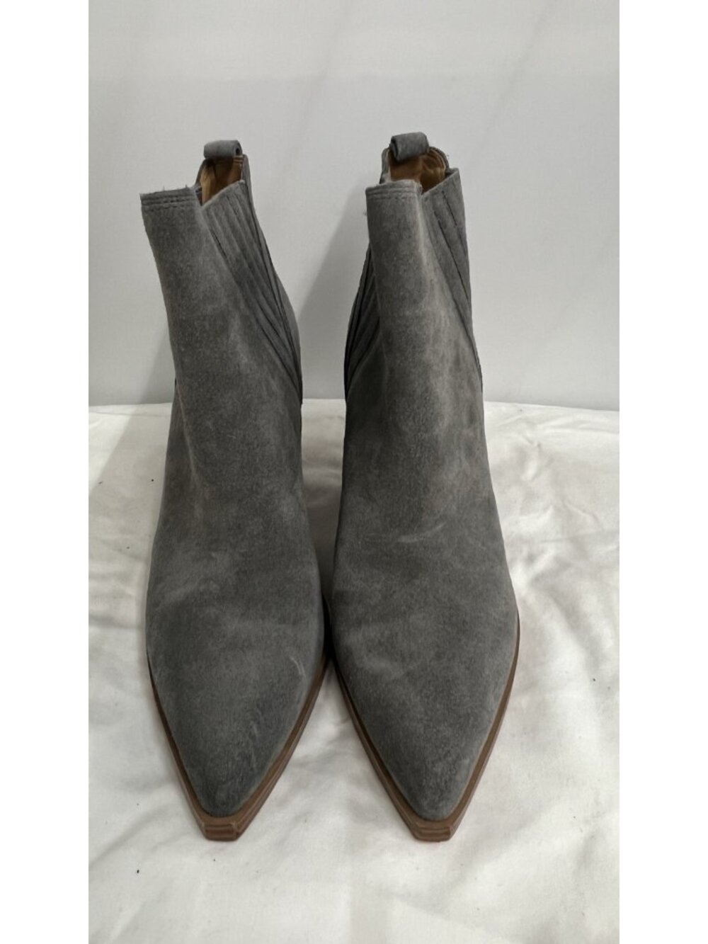 Marc Fisher Leather Ankle Booties Women's 9 Grey Western Fall Fashion